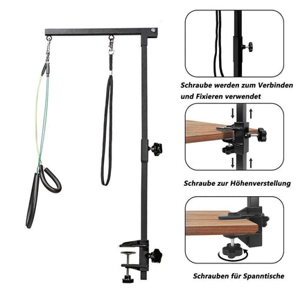Adjustable Pet Grooming Arm with Clamp for Dog Cat Bath Table Bracket Clamp - Aimall