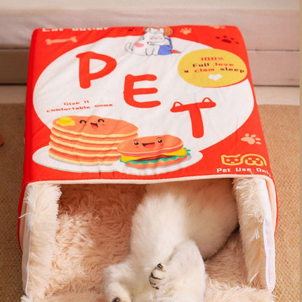 Washable Cat Bed Rectangle Snack Shape Comfortable Cat House Machine Washable