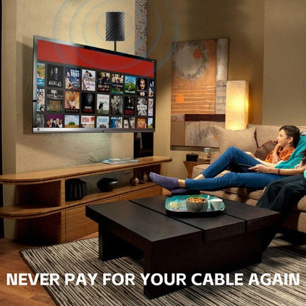 500 Mile HDTV Digital TV Antenna 4K 1080P Amplified Indoor Signal Booster Black
