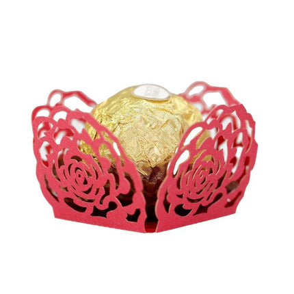 Wedding Party Celebration Candy Chocolate Box Wedding Hollow Rose Lace Decor