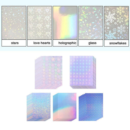 30pcs Anti-Scratch Self-Adhesive Waterproof Seven-Color Laser Film Stickers