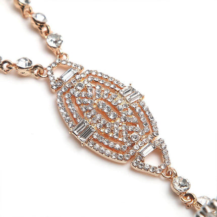Exotic Sapphire Tassel Headwear Antique Dancer Pendant Hair Accessories Necklace