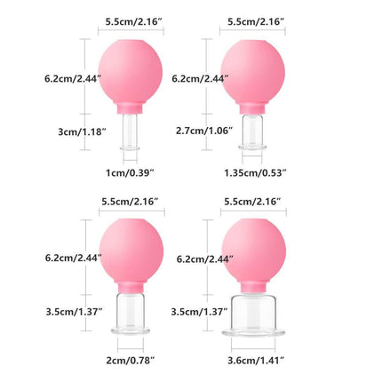 4PCS Facial Cupping Massage Set Vacuum Scraping Lifting Tool for Face Skin Care