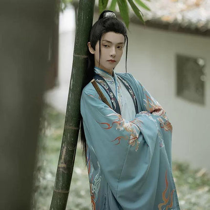 Man Traditional Costume Chinese Hanfu Festival Clothing Performance Outfit - Aimall