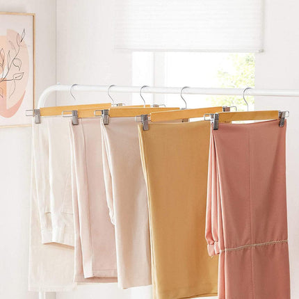 10pcs Multifunctional Trouser Hanger with Clips Skirt Pants Clip Hangers Home