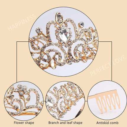 Crown Tiara Headband for Princess Wedding Party Bridal Costume Accessories