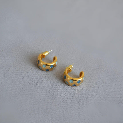 Blue Star Airy Earrings Trendy Fashion Jewelry for Women Elegant Gift Ideas