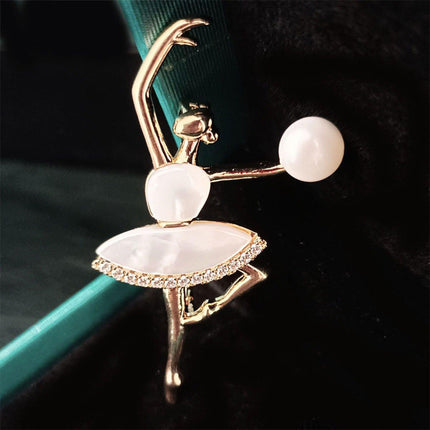 Elegant Ballet Girl Brooch Set Charming Dance Accessories Perfect Gift Idea