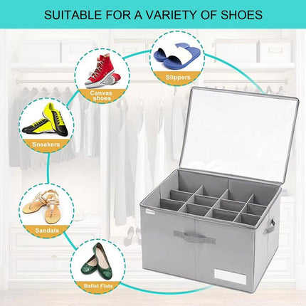 Foldable Shoe Box Household Organizer with Compartments for Storage and Shoes