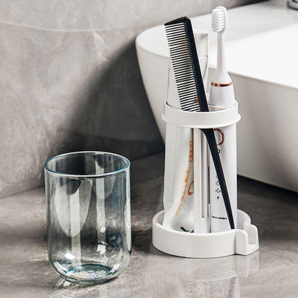 3Colours Bathroom Dustproof Toothbrush Holder Toothpaste Storage Rack Essentials