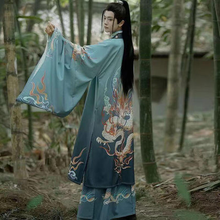 Man Traditional Costume Chinese Hanfu Festival Clothing Performance Outfit - Aimall