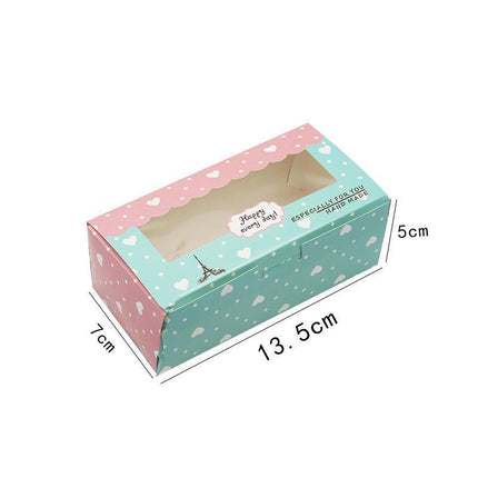 50PCS Set of 2 Premium Cake Packaging Boxes Clear Window Food Grade Cardboard