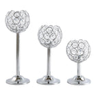 3PCS Crystal Candle Holders Metal Candlelight Wedding Home Dinner Decoration