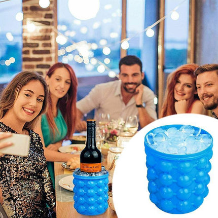 Silicone Ice Cube Magic Maker Revolutionary Space Saving Ice Tray Bucket - Aimall