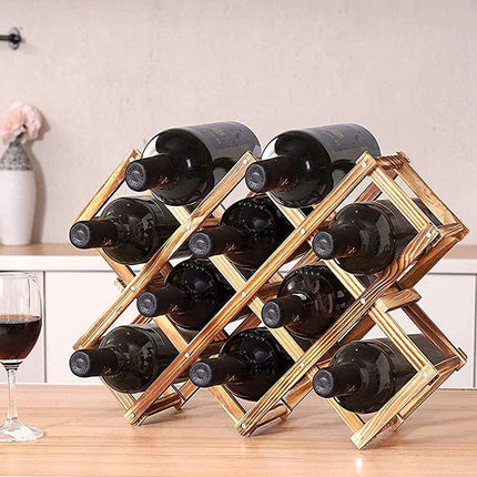 Wooden Wine Rack Storage Shelf Wine Display Stand Bottle Holder for Kitchen Bar