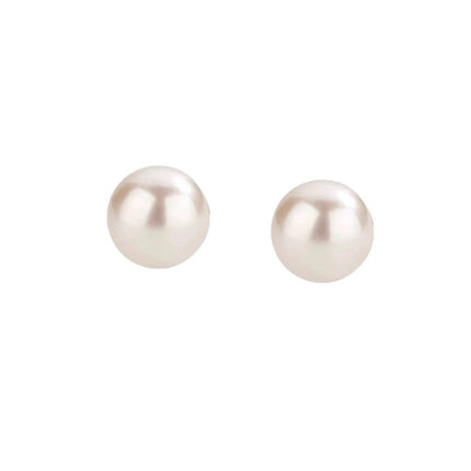 Delicate 925 Sterling Silver 8,10,12,14mm Natural Freshwater Pearl Stud Earrings - Aimall