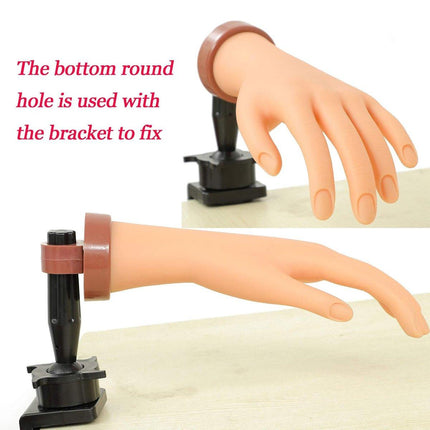 Manicure Practice Hand Mould Simulation Fake Hand Desktop Holder for Nail Art