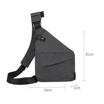 Waterproof Bag Personal Anti Theft Shoulder Man Pocket Portable Chest Travel Grey - Aimall