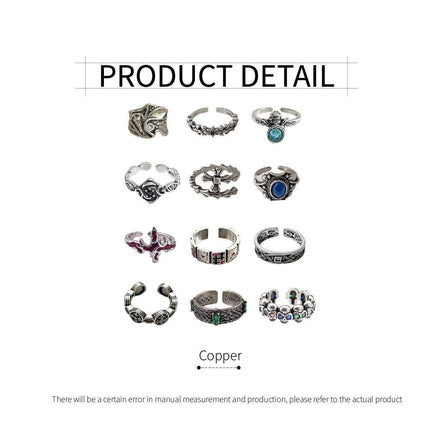 Non-Fading Hip Hop Open Ring for Girls Stylish Adjustable Fashion Jewelry
