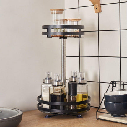 Kitchen Rotating Spice Rack Triple Layer Countertop Organizer Storage Shelf