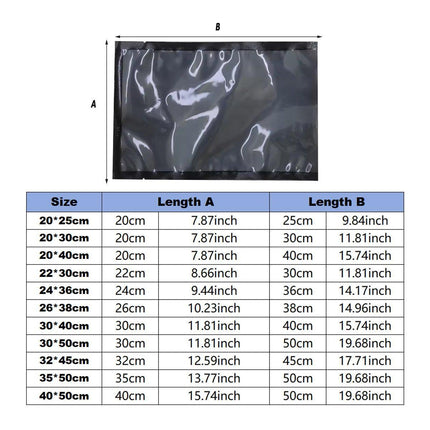 100pcs Transparent Vacuum Bags Air Compression Sealed Food Packaging