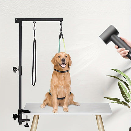 Adjustable Pet Grooming Arm with Clamp for Dog Cat Bath Table Bracket Clamp - Aimall