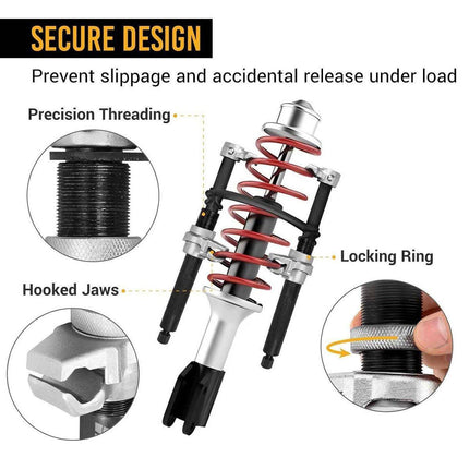 Heavy Duty Coil Spring Compressor Suspension Spring Clamp With Safety Bracket - Aimall
