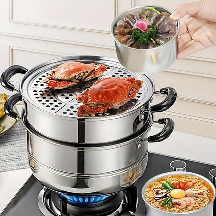 4PCS Stainless Steel Food Containers Set for Fridge Picnic Fruit Preservation