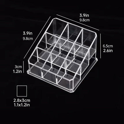 Desktop Transparent Storage Organizer Box Multi-Compartment Display Rack Holder