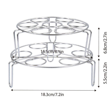 Double Layer 304 Stainless Steel Steaming Rack Tripod Egg Rack Kitchen Cooking