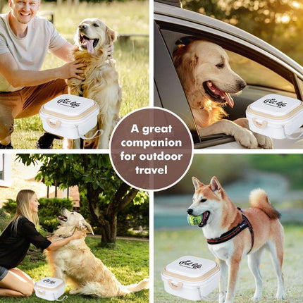 2 in 1 Outdoor Portable Pet Dog and Cat Food Water Bowl for Travel and Hiking