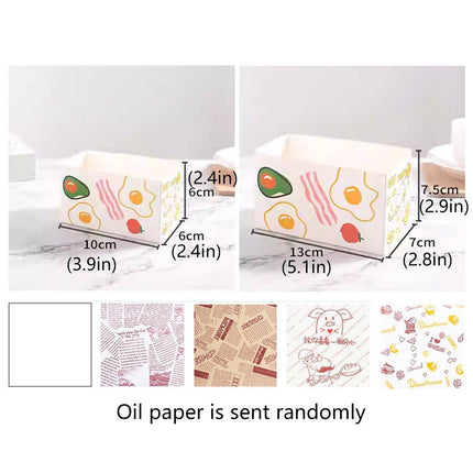 100pcs Sandwich Toast Hamburger Packaging Boxes Bags