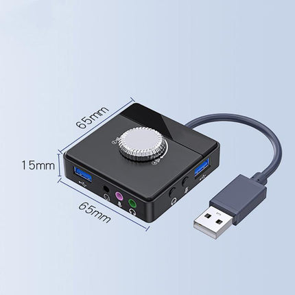 External USB Sound Card Output Volume Adjustable Audio Card Adapter PC type C - Aimall