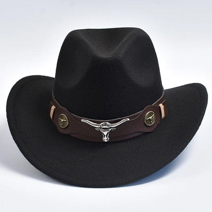 Vintage Woolen Felt Top Hat Cowboy Hat Classic Style Fashion Hat for Men