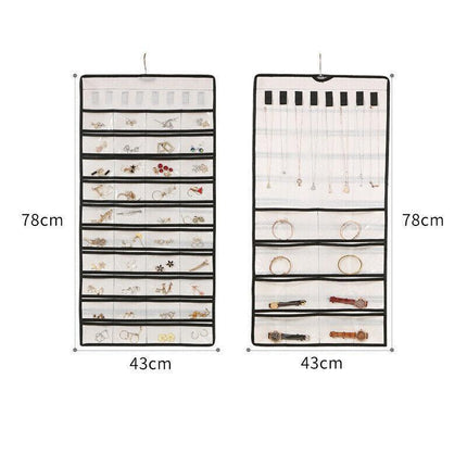 48 Pockets Jewelry Hanging Storage Organizer Holder Earring Display Pouch Bag - Aimall