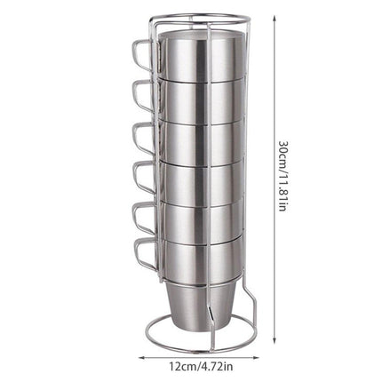 6pcs Stainless Steel Coffee Mugs Durable Insulated Drinkware for Hot Beverages
