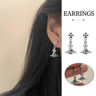 Elegant 3D Saturn Earrings for Women Unique Transparent Niche Design Jewelry