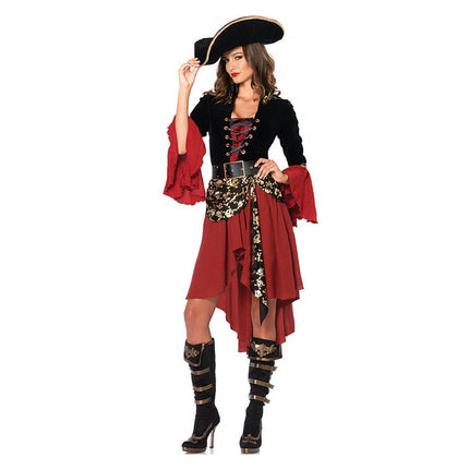 Halloween Costume Masquerade Red Pirate Cos Captain Jack Adult Female Pirates Of The Caribbean Show Clothes