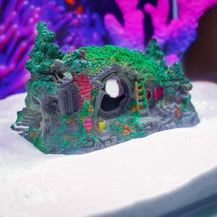 Resin Grass House Aquarium Ornament Natural Fish Tank Decoration Hideaway
