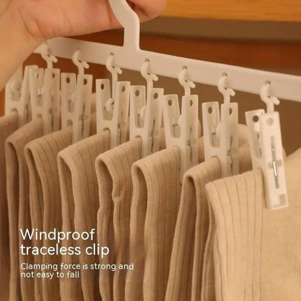 Clothes Rack Plastic Household Drying Hangers Non-Slip Storage Clip Organiser
