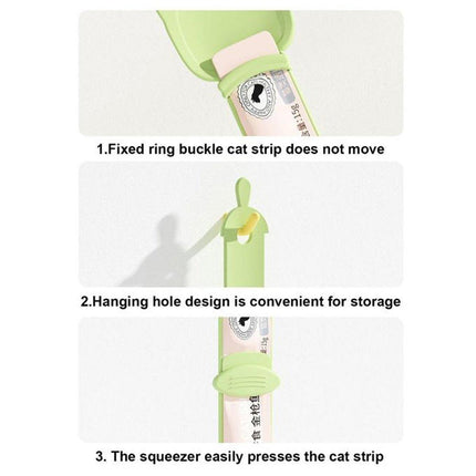 Cat Strip Scoop Squeezer Feeder Snack Spoon Easy Cat Feeding Treats
