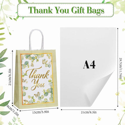 30Pcs Floral Gift Bags Handbags Paper Bags for Party Favors Wedding Decorations