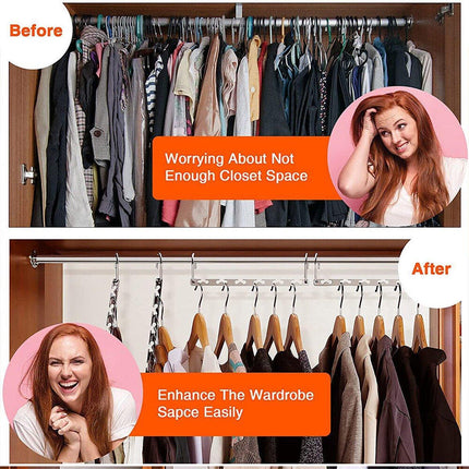 Clothes Hanger Space Saving Hook Folding Wardrobe Multipurpose Rack Coat Pants