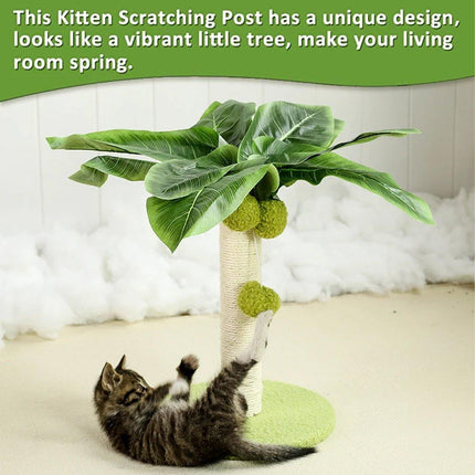 Cat Scratching Coconut Tree Kitten Post Sisal Covered Scratcher Pole Toy 32/38cm