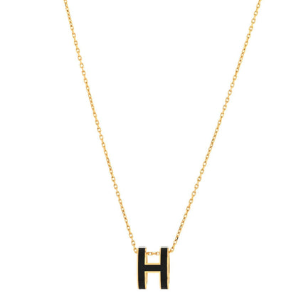 High version clavicle chain H enamel letter POP necklace women's oval rose gold pendant jewelry factory wholesale