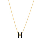 High version clavicle chain H enamel letter POP necklace women's oval rose gold pendant jewelry factory wholesale