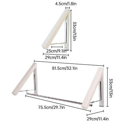 Mini Wall Hanging Retractable Clothes Drying Rack Space Saving Laundry Hanger