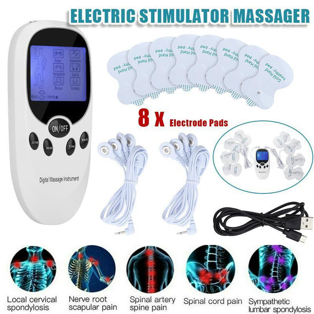 Electrical Massager Tens Machine Unit Back Pain Therapy Pulse Muscle Stimulator - Aimall