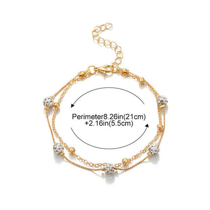 Women Double Layer Anklet Multi Layer Simple Fashion Jewellery Summer