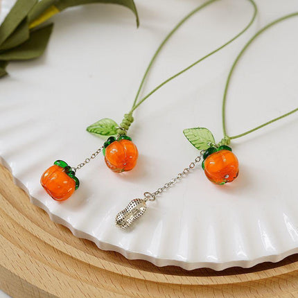 Accessories Bag Charm Key Chain Key Ring Car Keyring Ornament Persimmon Keychain - Aimall